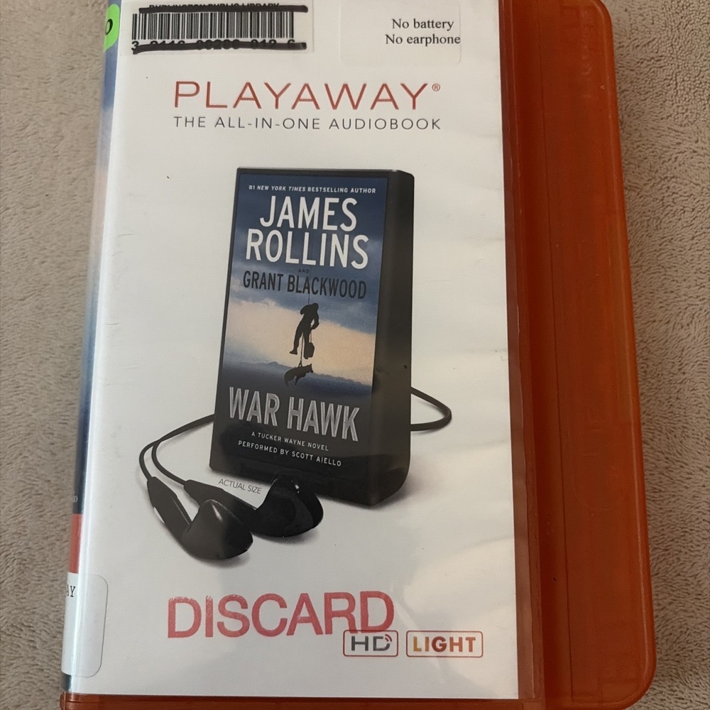 Playaway Audiobook Audio Book Ex Library - War Hawk By James Rollins